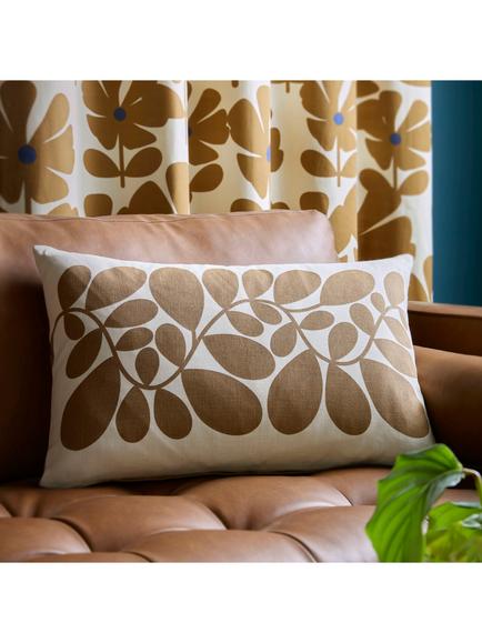 Orla Kiely Sycamore Stripe Cushion - view 2, Coffee