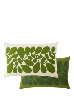 Orla Kiely Sycamore Stripe Cushion - view 2, Dill Green