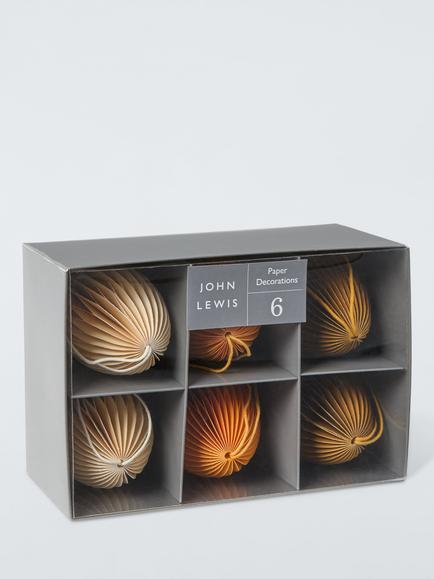 John Lewis Paper Honeycomb Eggs, Pack of 6 - view 2, Multi Yellow