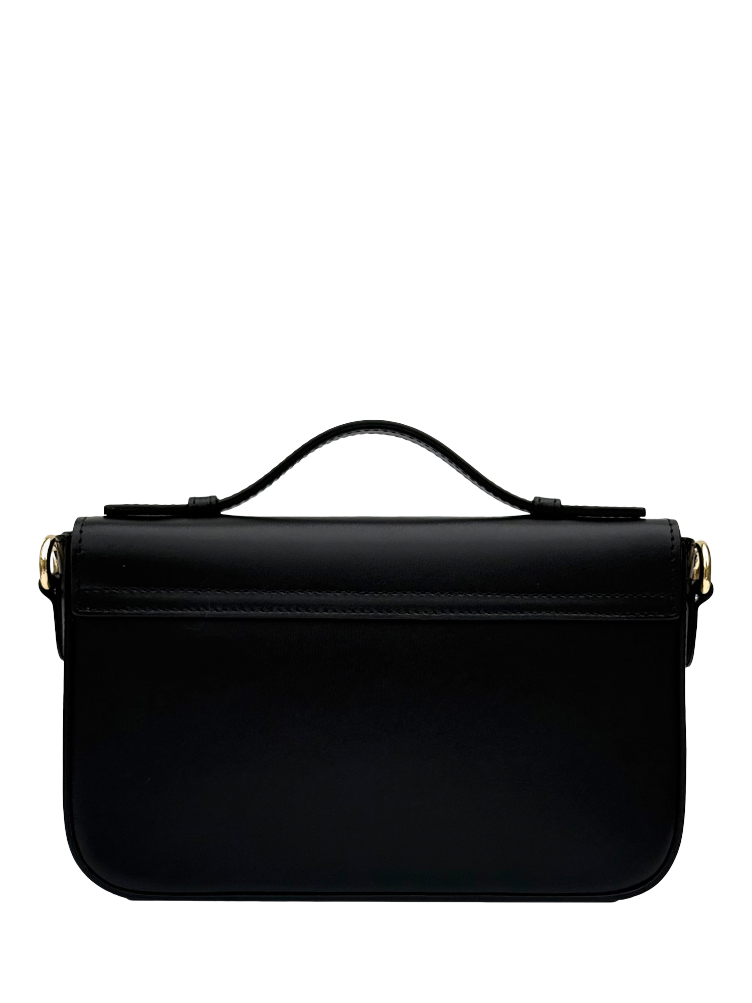 Product image 5 of 6, which shows Apatchy London Flora Leather Top Handle Bag, Black