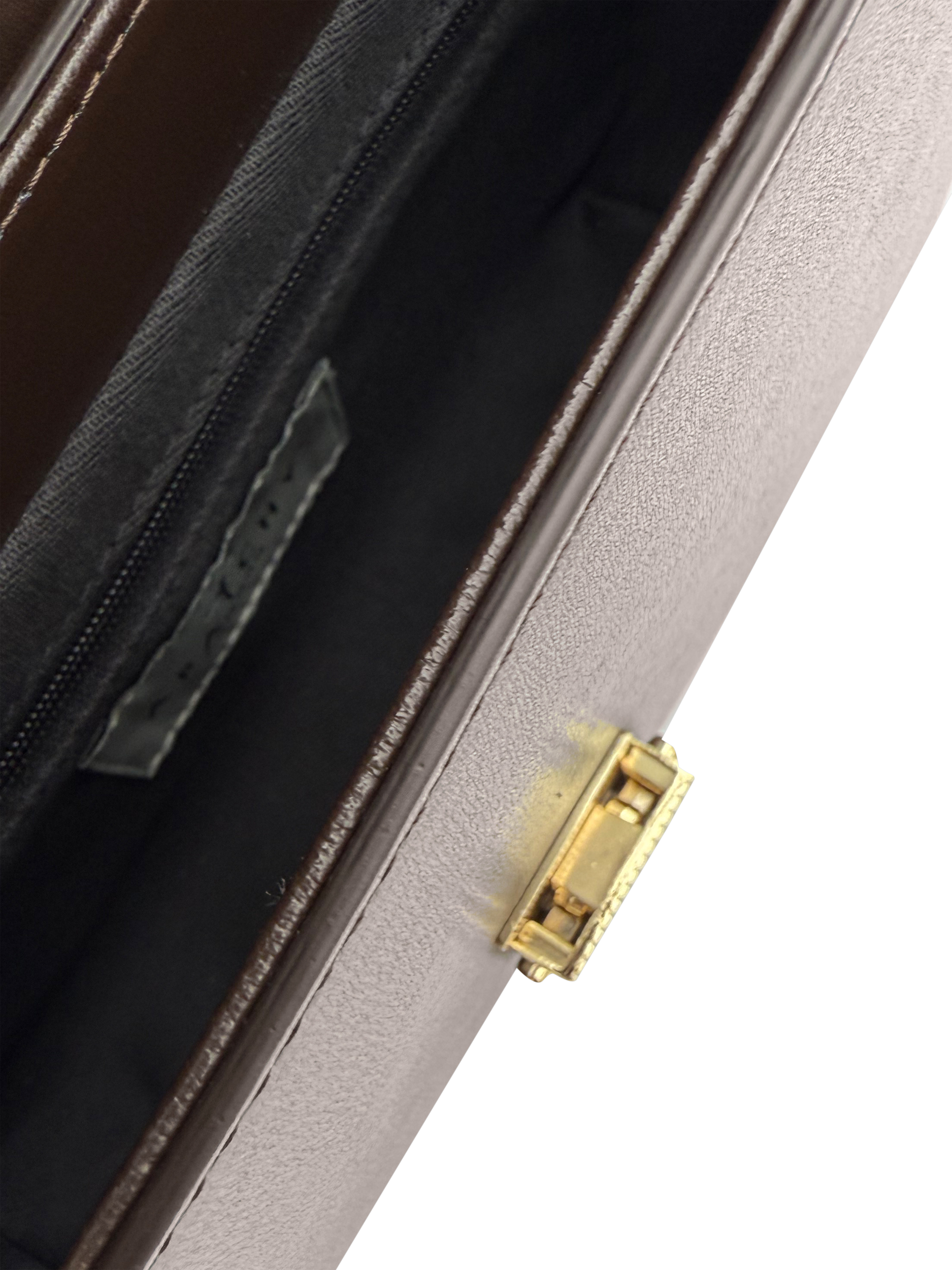 Product image 4 of 6, which shows Apatchy London Flora Leather Top Handle Bag, Chocolate