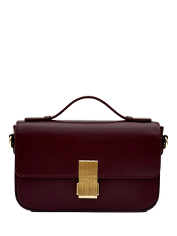 Apatchy London Flora Leather Top Handle Bag, Port