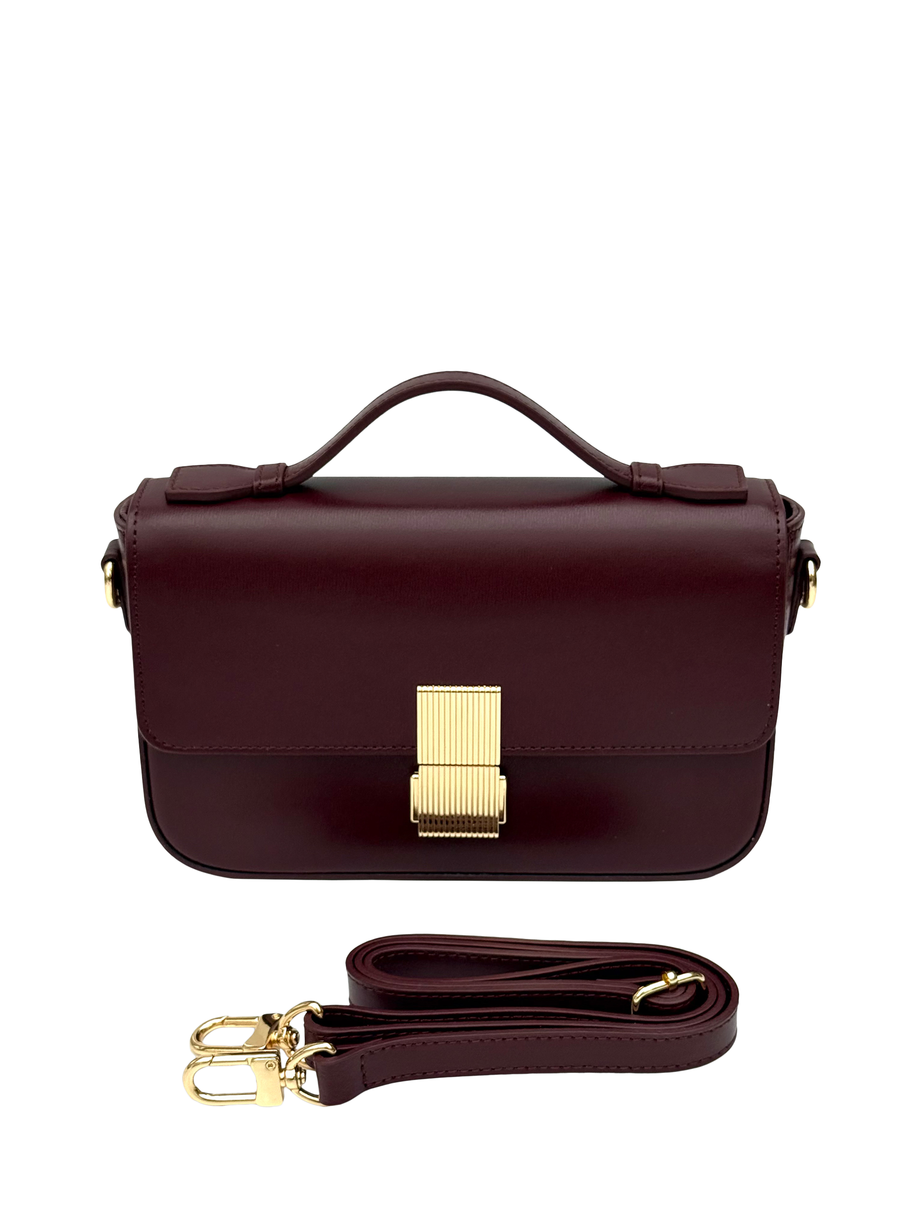 Product image 2 of 6, which shows Apatchy London Flora Leather Top Handle Bag, Port