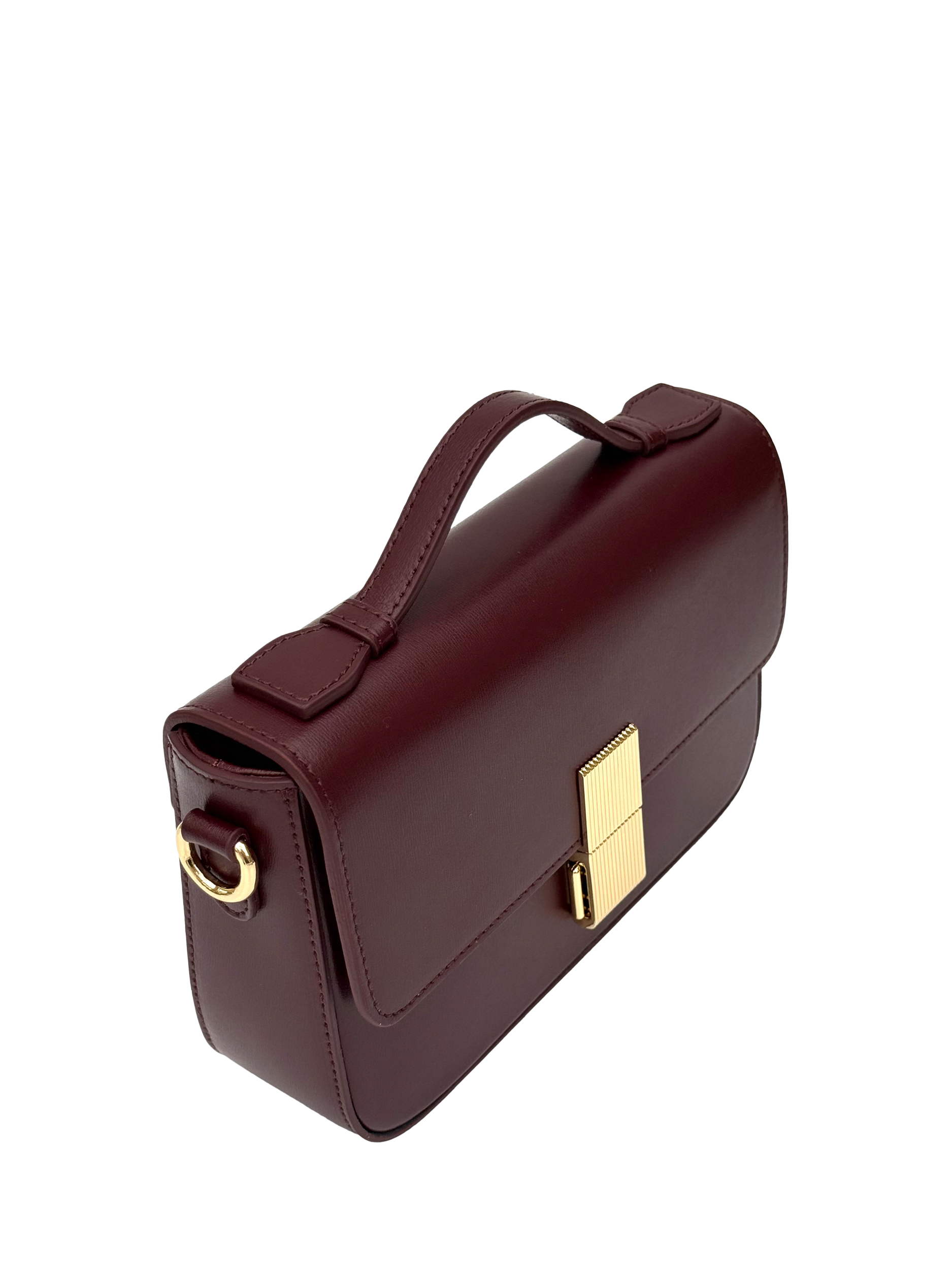 Product image 3 of 6, which shows Apatchy London Flora Leather Top Handle Bag, Port