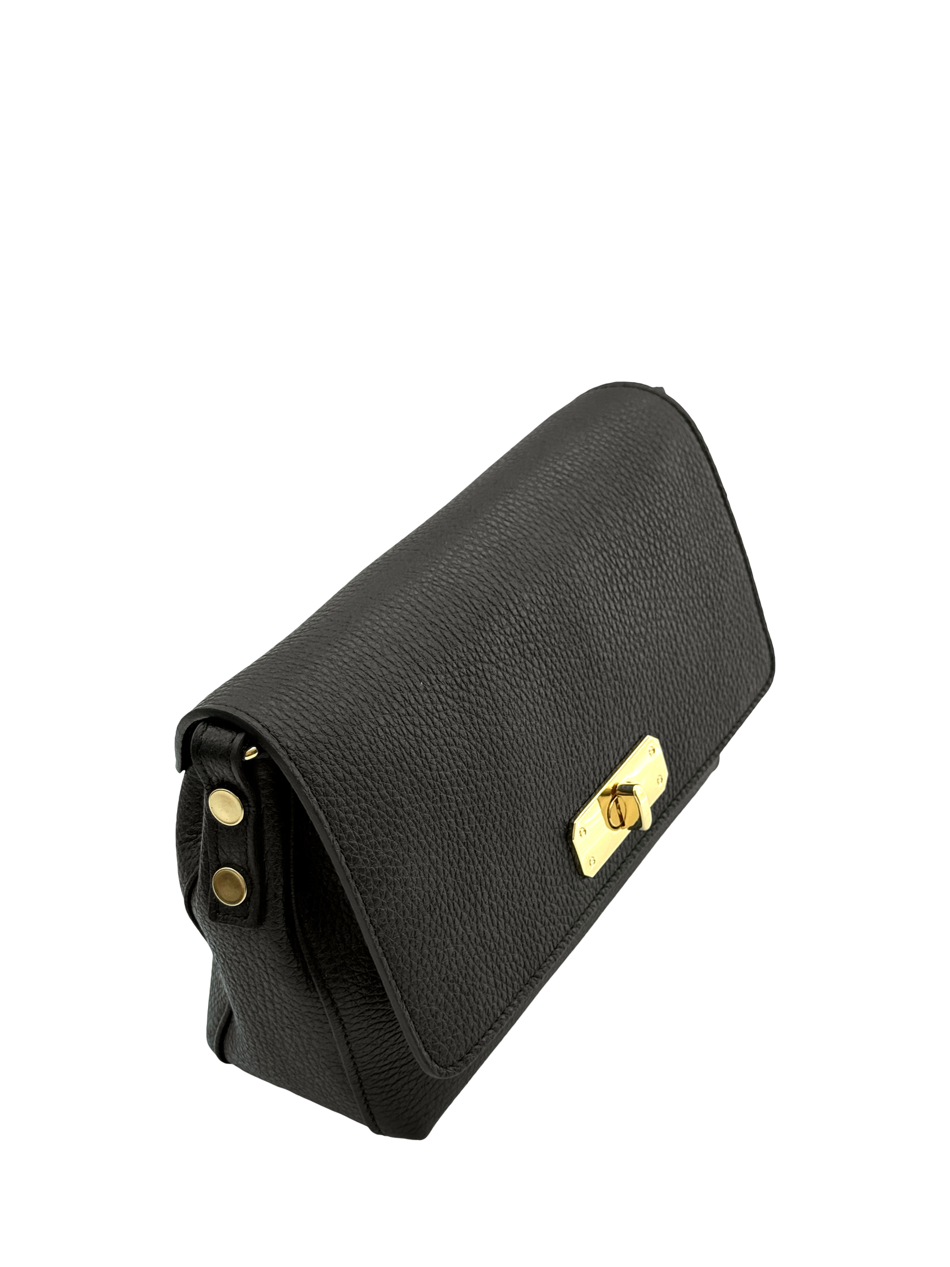 Product image 3 of 6, which shows Apatchy The Maisie Leather Midi Bag, Black