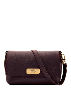 Apatchy London The Maisie Midi Leather Crossbody Bag, Port