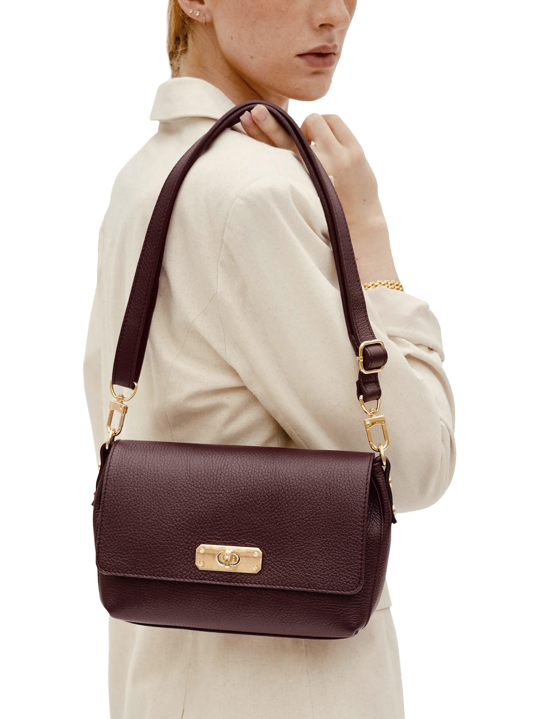 Product image 6 of 6, which shows Apatchy The Maisie Leather Midi Bag