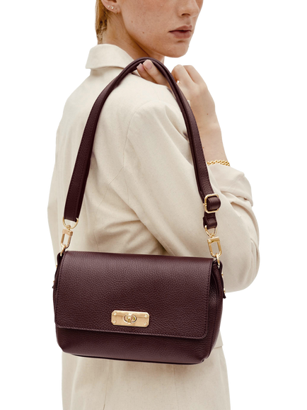 Apatchy London The Maisie Midi Leather Crossbody Bag - view 2, Port
