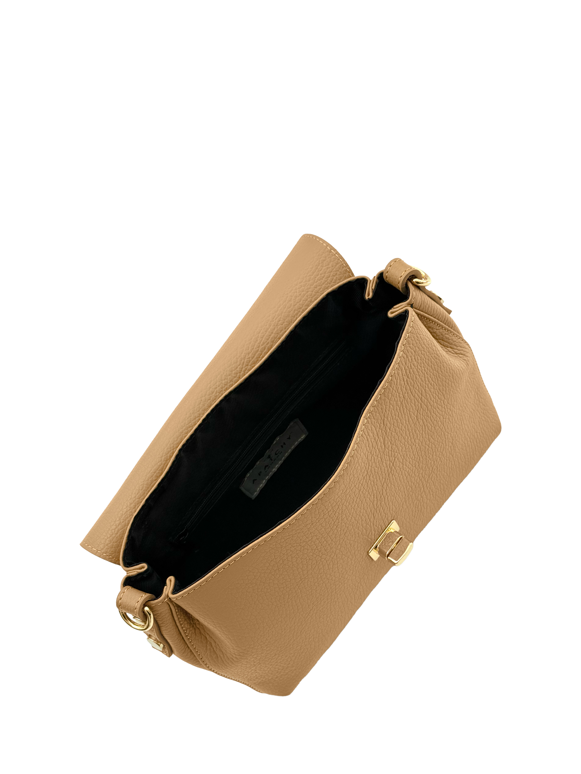 Product image 4 of 6, which shows Apatchy The Maisie Leather Midi Bag, Sand