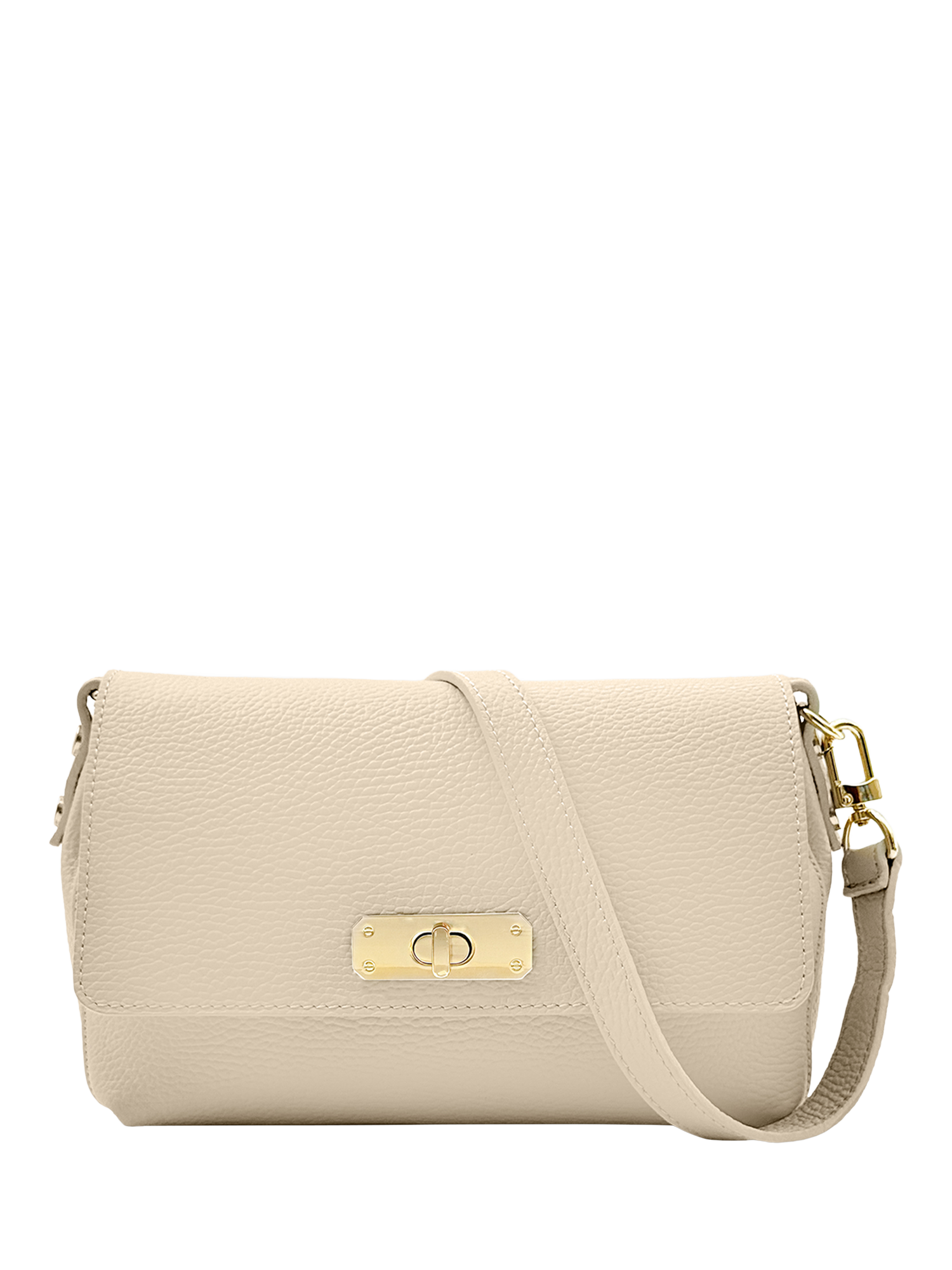 Product image 1 of 6, which shows Apatchy The Maisie Leather Midi Bag, Stone
