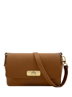Apatchy London The Maisie Midi Leather Crossbody Bag, Tan