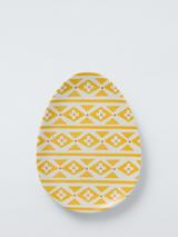 John Lewis Patterned Egg Shaped Fine China Plate, 18cm, Yellow