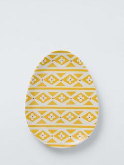 John Lewis Patterned Egg Shaped Fine China Plate, 18cm, Yellow, Yellow