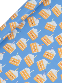 Kate McFarlane Cakes Wrapping Paper, 4m, Blue Multi Blue