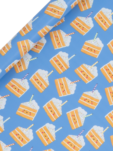 Kate McFarlane Cakes Wrapping Paper, 4m, Blue Multi Blue, Blue Multi Blue