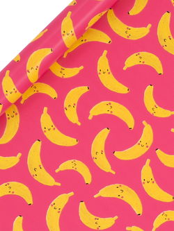 Kate McFarlane Bananas Wrapping Paper, 4m, Pink Multi Pink, Pink Multi Pink