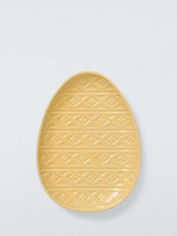 John Lewis Debossed Stoneware Egg Plate, 23cm, Yellow, Multi