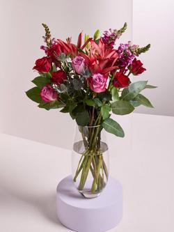 John Lewis Exotic Rose & Lily Hand Tied Bouquet, Blue Royal