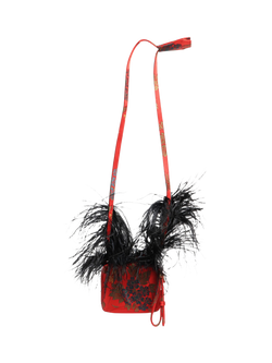 Pre-loved Marques / Almeida Floral Jacquard Crossbody Bag, Red - view 2, Red