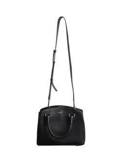 Pre-loved Serapian Textured Leather Top-Handle Bag, Black - view 2, Black