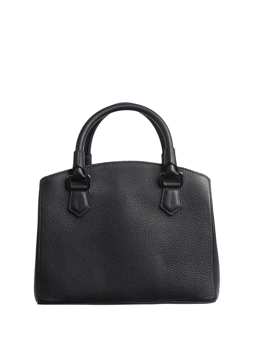 Pre-loved Serapian Textured Leather Top-Handle Bag, Black