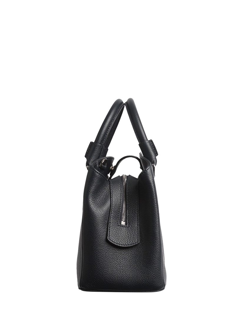 Product image 5 of 9, which shows Pre-loved Serapian Textured Leather Top-Handle Bag, Black