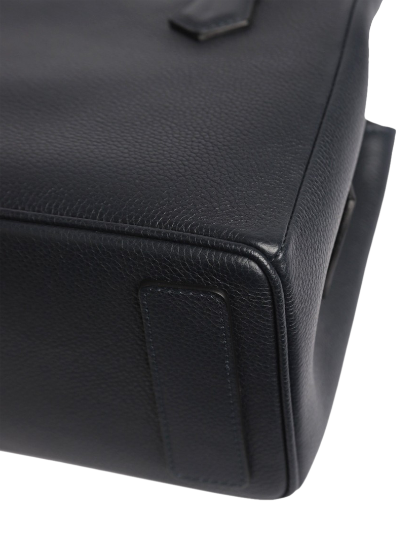 Product image 6 of 9, which shows Pre-loved Serapian Textured Leather Top-Handle Bag, Black