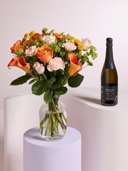 John Lewis Perfect Peach & Prosecco Hand Tied Bouquet, Blue Royal