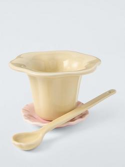 John Lewis x Anine Cecilie Iversen Stoneware Floral Infuser, Yellow / Pink, Yellow / Pink