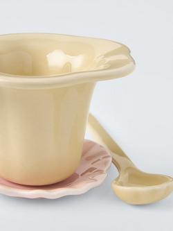 John Lewis x Anine Cecilie Iversen Stoneware Floral Infuser, Yellow / Pink - view 2, Yellow / Pink