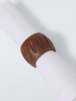 John Lewis Rustic Ridge Napkin Rings, Set of 4, FSC-Certified (Mango Wood) - view 2, Natural