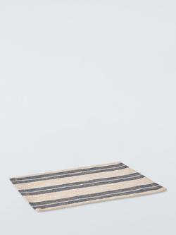 John Lewis Coastal Stripe Cotton Table Placemats, Set of 2, Natural/Blue - view 2, Natural And Blue