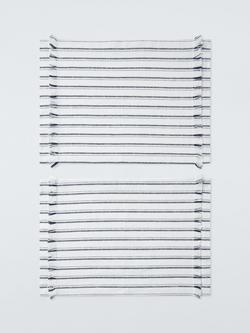 John Lewis Coastal Stripe Tufted Cotton Placemats, Set of 2, White/Blue, White And Blue