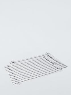 John Lewis Coastal Stripe Tufted Cotton Placemats, Set of 2, White/Blue - view 2, White And Blue