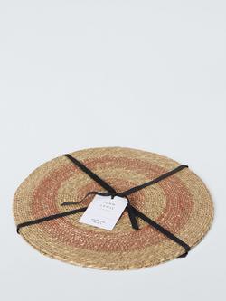 John Lewis Rustic Woven Jute Round Placemat, Set of 2, Clay/Natural - view 2, Natural