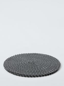 John Lewis Round Braided Scallop Edge Placemats, Set of 4, Steel Grey - view 2, Steel Grey