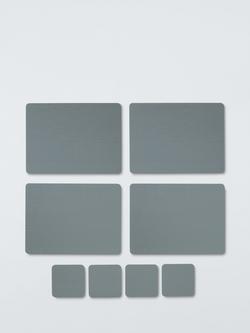 John Lewis Wood Veneer Placemat & Coaster, Set of 4, Dark Grey, Dark Grey