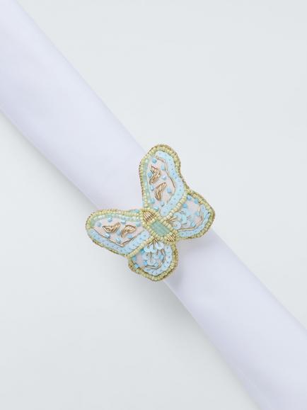 John Lewis Butterfly Napkin Rings, Set of 2, Blue/Pink - view 2, Multi
