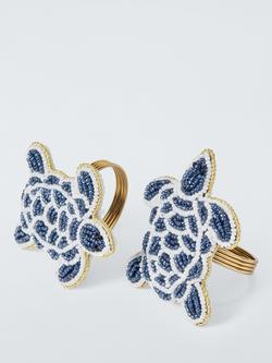 John Lewis Beaded Turtle Napkin Rings, Set of 2, Blue, Multi
