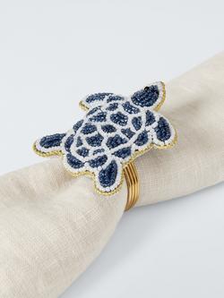 John Lewis Beaded Turtle Napkin Rings, Set of 2, Blue - view 2, Multi