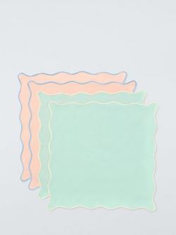John Lewis Scalloped Edge Cotton Napkins, Set of 4, Multi, Multi
