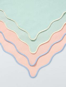John Lewis Scalloped Edge Cotton Napkins, Set of 4, Multi - view 2, Multi
