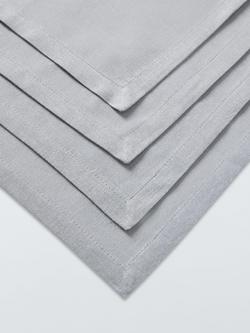 John Lewis Cotton Napkins, Set of 4, Soft Grey - view 2, Grey