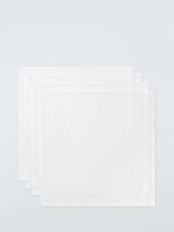John Lewis Cotton Napkins, Set of 4, White, White