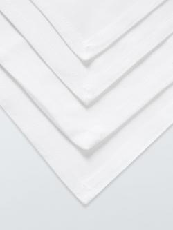 John Lewis Cotton Napkins, Set of 4, White - view 2, White
