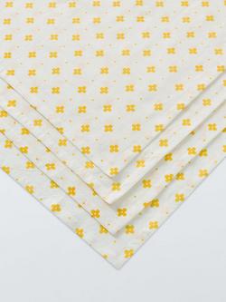 John Lewis Floral Cotton Napkins, Set of 4, Yellow - view 2, White