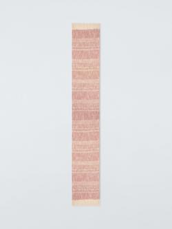 John Lewis Rustic Textured Cotton Blend Table Runner, 250cm, Pink Clay, Pink Clay