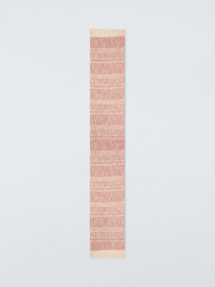 John Lewis Rustic Textured Cotton Blend Table Runner, 250cm, Pink Clay, Pink Clay