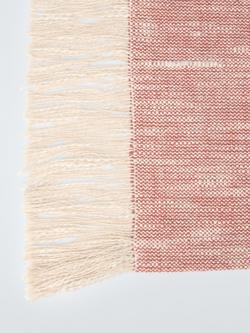John Lewis Rustic Textured Cotton Blend Table Runner, 250cm, Pink Clay - view 2, Pink Clay