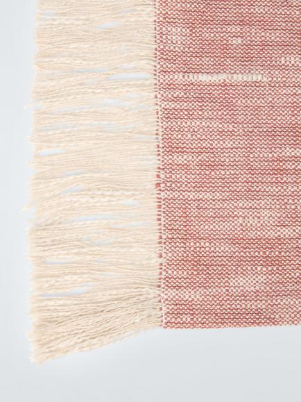 John Lewis Rustic Textured Cotton Blend Table Runner, 250cm, Pink Clay - view 2, Pink Clay